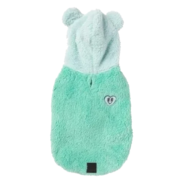Camisola com capuz para cães FuzzYard Winnie verde-azulado