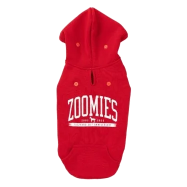 Camisola com capuz para cães FuzzYard Zoomies vermelha