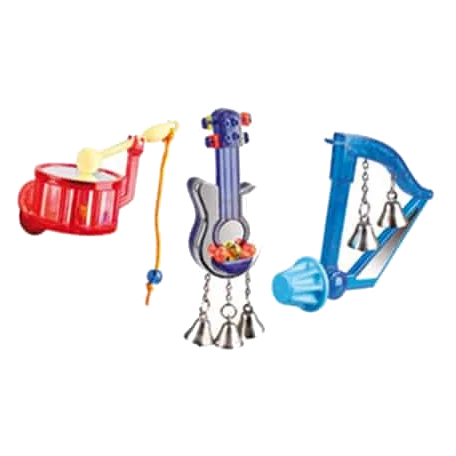 Sortido de brinquedos musicais para pássaros