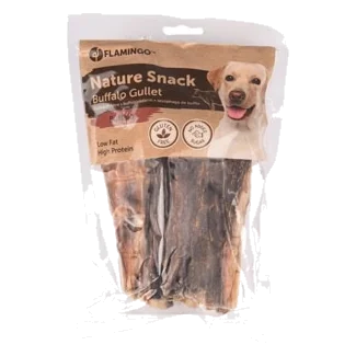 Snacks naturais para cães esófago de búfalo Flamingo, 100 g