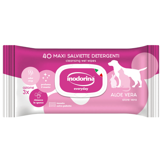 Toalhitas Inodorina com aloé vera para cães
