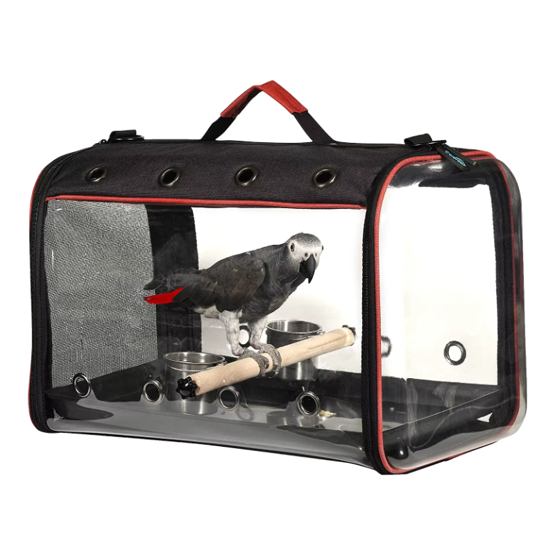 Transportadora dobrável para aves e papagaios com poleiro 46 x 30 cm