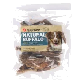 Úbere de búfalo Flamingo Nature Snack para cães, 200 g