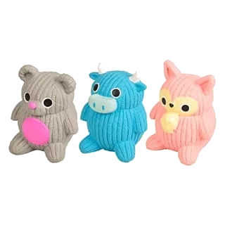 Vaca, raposa e urso de látex para cães, 10 cm