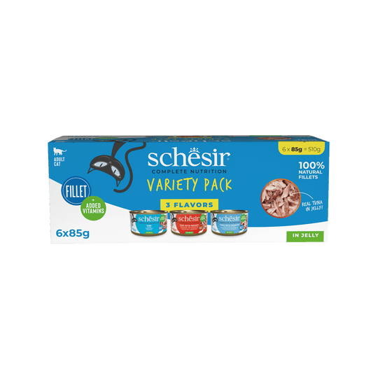 Schesir pack variado em gelatina para gatos, 6 unidades
