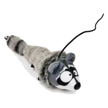 Cana de brincar para gatos com peluche FuzzYard Yeetz Run Along Racoon